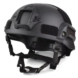 Mich 2002 Capacete de proteção de combate com montagem nvg de trilho lateral para caça ao paintball militar tático airsoft 240428