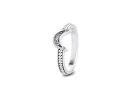 Authentische 925 Sterling Silber Ring Crescent Mond Perlen Hochzeitsvergütung Ringe für Frauen Mode Schmuck Geschenk Bijoux Femme5033861