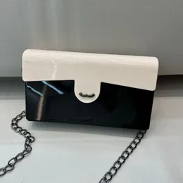 10A Fashion Luxury Chain Evening Flap Box Bag Acrylic Black Shoulder Fashion Body Badge Pocket Inner Zipper Sacoche Cross Panda Purse H Dfxj
