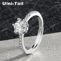 Anelli di cluster Uini-Tail 925 Tibetan Silver Fashion Trend Micro-Inlay Ring Europe and America Tide Flow Personality Ladies Gioielli