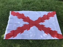 Flagi banerowe flaga nieba 90x150 cm Hiszpański krzyż flagi burgundowej wiszący poliestrowy sztandar z podwójnym boiskiem