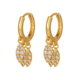 Orecchini a cerchio Trend Copper Zircon Leaf Nap Birthday Party Creative Fashion Jewelry Dichiarazione femminile