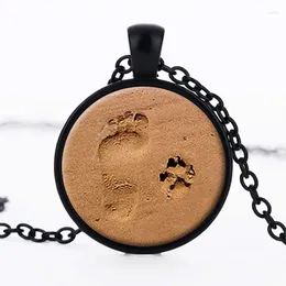 Pendant Necklaces Fashion Crystal Lovely Feet Mom Baby Mother's Day Gift Jewelry Mother Child Foot Chain Locket Necklace