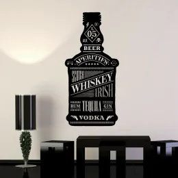 Adesivi per bottiglia di alcol decalcomania di decalcomania night club whisky birre adesivi da parete in vinile decorazioni per decorazioni da cucina accessori x380