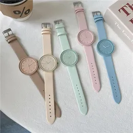 Wristwatches 2024 Women Quartz Watch Macaron Color Temperament Simple Retro Student Digital Watches Clock Hight Quality Wristwatch