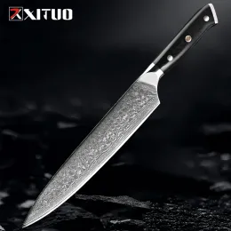 Professionell Damascus Chef Knife 9 tum Kök Knife Full-Tang G10 Handle Cooking Knife Japanese 67-Layer VG10 Steel Chef Knife