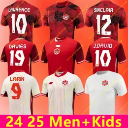 2024 2025 어린이 캐나다 축구 유니폼 내셔널 24 25 Grosso Cavallini Hoilett Sinclair Davies J.David Red Fan Football Shirt 남미 컵 대표팀