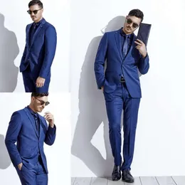 Peaked Designer Handsome Customized Lapel Tuxedos Groom Blue Best Men Suit For Weddings Business Mens Formal Suits (Jacket+Pants) Mal S