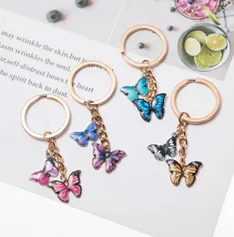 Alloy Beautiful Butterfly Keychain Colorful Butterfly Pendant Key Chains Bag Accessories Key Ring Holder Handbag Pendant1086236