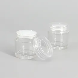 Bottiglie di stoccaggio 24 x5g Mini quadrato riutilizzabile come barattolo da campione in polvere con cabina trasparente Custodia cosmetica 5 cc Piccola truccatura in plastica Contenitore