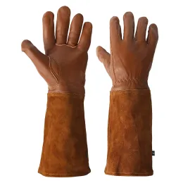 Rękawiczki Kim Yuan 1Pair Skórzane rękawiczki spawalnicze ciepło/ogień odporny na ogień, idealne do ogrodnictwa/tig spawanie/pszczelarstwo/BBQ