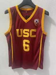 Nowe USC Trojans Basketball Jersey 6 Bronny James Jr. #24 Brian Scalabrine Demar #10 DeRozan #1 Nick Young Best Scheds NCAA Size S-2xl