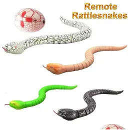 كهربائي/RC حيوانات التحكم عن بعد RC Ratlesnakes Snakes Animal Tricksy Toys for Kid Fswob 240321 Drop Drovess Gifts Electric DHR8J