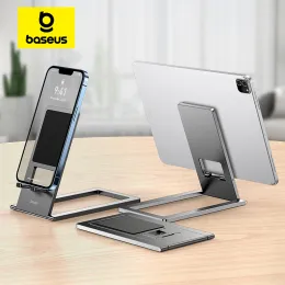 Стенды Baseus складной металлический настольный держатель для iPhone 15 14 13 Pro Max iPad Pro 12.9 11 Samsung Tablet Desktop Suppare