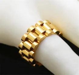 Хип -хоп мужчина из нержавеющей стали Дизайнерская цепная кольцо кольцо панк -стиль золотой серебро серебряный серебро с тремя рядами Golden Ring