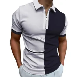 الرجال زائد Tees Polos 2024 Summer New Digital Digital Print Loose Lose Sports Sports Discual Men Zipper Polo Shirt Shirt Shirt Sleve T Tops Tops