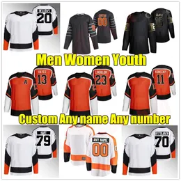 2022-23 Reverse Retro Flyer Hockey Trikots 11 Travis Konecny Cam Atkinson Carter Hart James van Riemsdyk Tony DeAngelo Joel Farabee Zac 183o