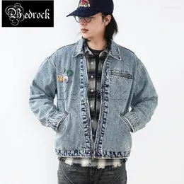 Men's Jackets MBBCAR Detroit Jacket J97 Vintage Workwear 14oz Relaxed Fit Brand Clothing Washed Distressed Coats Cleanfit Cotton Clothes