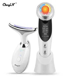أجهزة العناية بالوجه NXY CKEYIN 7 في 1 وجه آلة رفع RF RF Microcurrent Skin Rejuvenation Massager LED PON Therapy9919236
