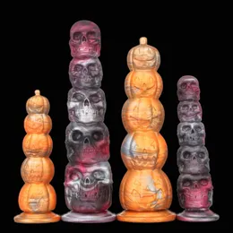 Puntetti anali Enormi mostri Monster Dildo Butt Plug Toys per Womans Mens Prostate Massager Big Skeleton Pumpkin Dildo Buttplug 240506