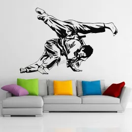 Aufkleber Judo Wandtastkal Judo Sport Vinyl Wandaufkleber Fitnessstudio Wanddekoration Abnehmbar wasserdichte Vinyl Home Schlafzimmer Dekorion Kunst Aufkleber B054