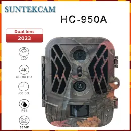 Камеры на открытом воздухе камера HC950A 36MP 4K HD Night Vision Dual Lens Инфракрасное восприятие водонепроницаемое разведка дикой природы Основная камера