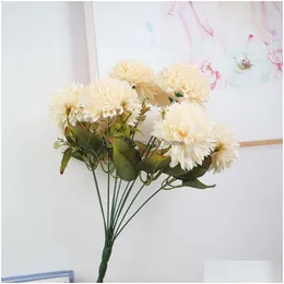 Dekorativa blommor kransar blommor bukett 8 cm simation broderad bordsskiva arrangemang dekoration skytte rekvisita som håller afrikansk dhe2l