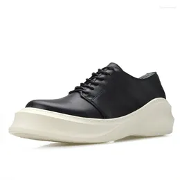 Casual Shoes Bmante Men äkta läder slip-på plattform sneakers lyxtränare sommar man loafers varumärke