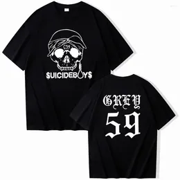 Camisetas masculinas Camisa suicides G59 Tour 2024 American Hip Hop Presente para Fan O-Gobes Casual Manga Casual