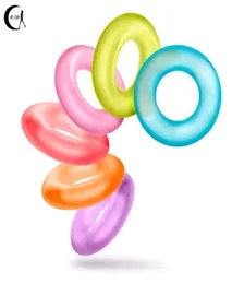 Cockrings 6PCS Lasting Donuts Silcone Cock Rings Delaying Ejaculation Penis Ring Flexible Glue Sex Toys For Men Stay5709927