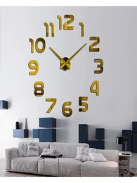 تصميم جديد على مدار الساعة ساعة الحائط Horloge 3d Diy Acrylic Mirt Screeners Home Decoration غرفة المعيشة Quartz n Jllxlt Sinabag9291440