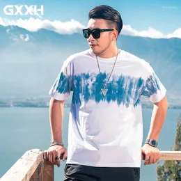 Erkek Tişörtleri GXXH Büyük ve Uzun Uzun Günlük Giysiler Yaz Kısa kollu pamuklu tişört moda şişman adam baskı büyük boy xxl-7xl gömlek erkek