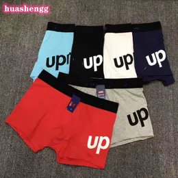 3pc Designer sexy Männer Unterwäsche Vintage Red Black Blue Shorts Underpant Richtiger Buchstaben Druckboxer Baumwolle für Männer graue Luxus -Slips bequeme Marke 6 Farben