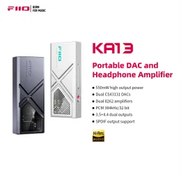 Amplifier FiiO KA13 Dual CS43131 Portable DAC Amplifier for IOS/Android 3.5mm SingleEnded and 4.4mm Balanced Output, 550mW high Power