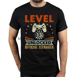 Men's T-Shirts Level 13 Unlocked Official Tnager 13th Birthday Gift Boys Girls T Shirts Graphic Strtwear Short Slve Summer Style T-shirt H240506