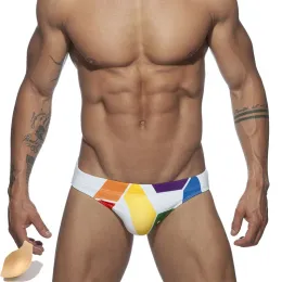 Ternos push blachão de banho masculino imprimindo banhamento praia usa surf na cintura de baixa cintura masculina cuecas de roupas de banho sexy gay mass swim wear pessoa corajosa 2020