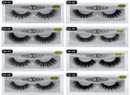 SD Series Single pair eyelashes 3D mink eyelash pure mink thick lashes sharpening eyelashes extension eyelash boxes make up wholes5981707