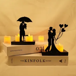 Candle Holders Romantic Couple Ornaments Creative Candlestick Room Decoration Accessories Aesthetic Desk Wedding Decor Home