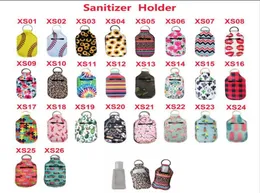 Neoprene 30 ml Sanitizer Bottle Holder 24 Styles KeyChain Bags Key Rings Hands tvålflaskhållare Novalitetsartiklar OOA78841572325