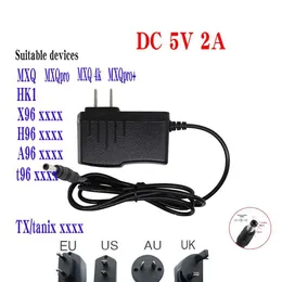 Power Plug-adapter Android TV-låda för x96 mini/t95/v88/a5x max x88 H96-omvandlare AC-DC-laddare 5V/2A UK EU AU US AC Drop Delivery El DHBFG