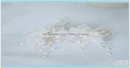 Hair Jewelryyarn Flower Pins Bridal Clips Pearls Wedding Jewelry Piece Handmade Women Aessories Hairpins Drop Delivery 2021 9Lqwd4011272
