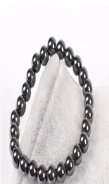 Мужские заживление 6 мм 8 мм черно -желчного камня гематит бусины бусины пары пары здоровья Полупытные каменные мужчины Женщины браслет ювелирные изделия1618998
