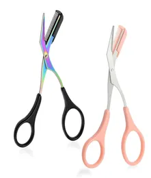 Make Up Scissors ansiktshårborttagning Grooming Forming Shaver Eyebrow Trimmer Scissor med Comb Cosmetic Makeup Accessories för BEA8070327