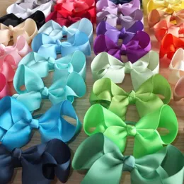 20PCS 4 inch Hair bow WITH Elastic Band Ponytail Hair Holder Kids Girl head accessories Elastic Loop Bobble School Dancing bows 2743