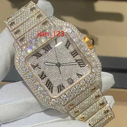 Custom Men Women High-end Luxury Bling Full Diamond Watch Mechanical Watches VVS Moissanite Hip Hop Iced Out Stainless Steel 5mm