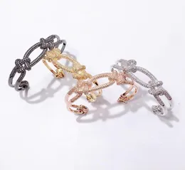 2021 High End Jewelry Designers Love Lock Lock Bracelet Charm Bangle Gold Gold Plating Copper Healing Cross Knot His and Hers Bracelets B7825533