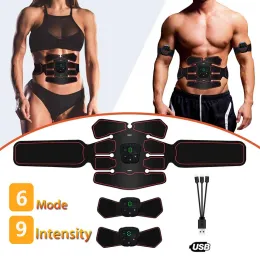 Zaagmachines USB ABS MUSCLE STIMULATHER Toner Slimmbälte Ems Abdominal Trainer Vibration Fiess Massager Muscle Massage Hem Gym Häst