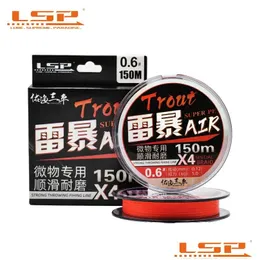 モノフィラメントラインライン23 LSP Thunderstorm Air 4x PE釣り編み4ストランド150m Mtifilame Linhas Pesca