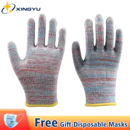 Handskar Arbetshandskar Tvättbara EN388 HPPE Anti Cutting Gloves For Butcher Garden Glove Dåligt Anti Slip Protection Kitchen Gloves 6 Par