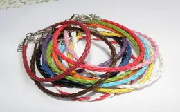 100pslot 20 colors 205 cm woskowy skórzany łańcuch uroku Bracelety Miłość do koralików homara